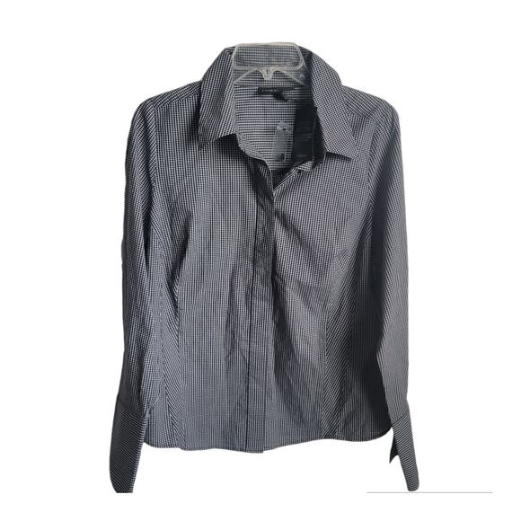 Lane Bryant Long Sleeve Fitted Blouse Black and White New with Tags Size 14 - Picture 1 of 9